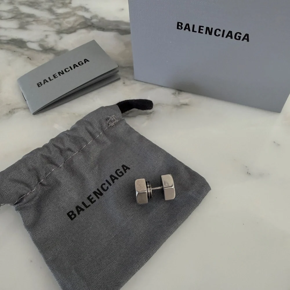 Balenciaga Barbell Stainless Steel stud earring,‎ single ear